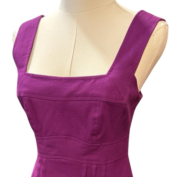 Nanette Lepore Purple Textured Sleeveless Pinafore Dress Pockets Womens 2 - Picture 2 of 15